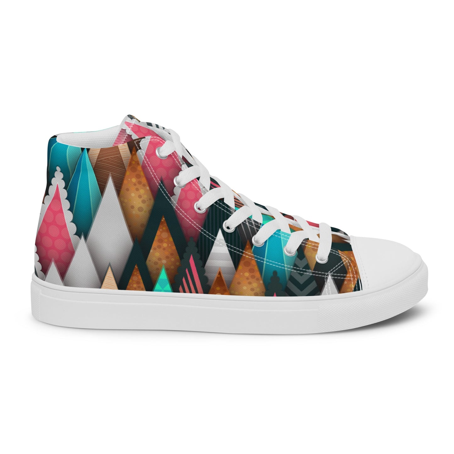 Colorful Pines - Women’s high top canvas shoes