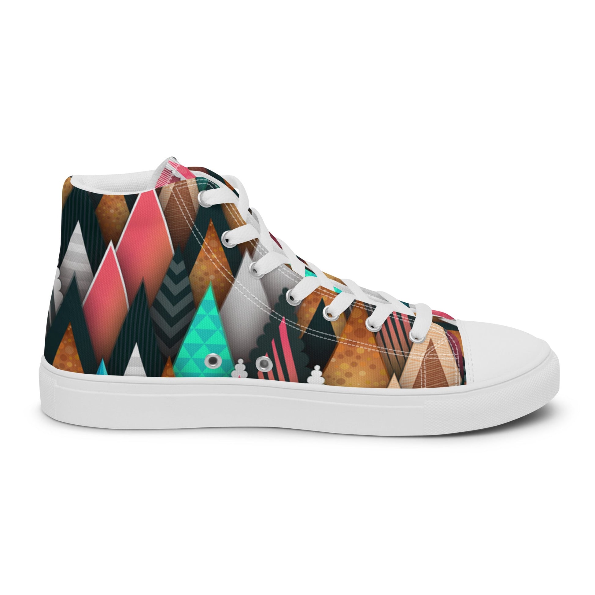 Colorful Pines - Women’s high top canvas shoes