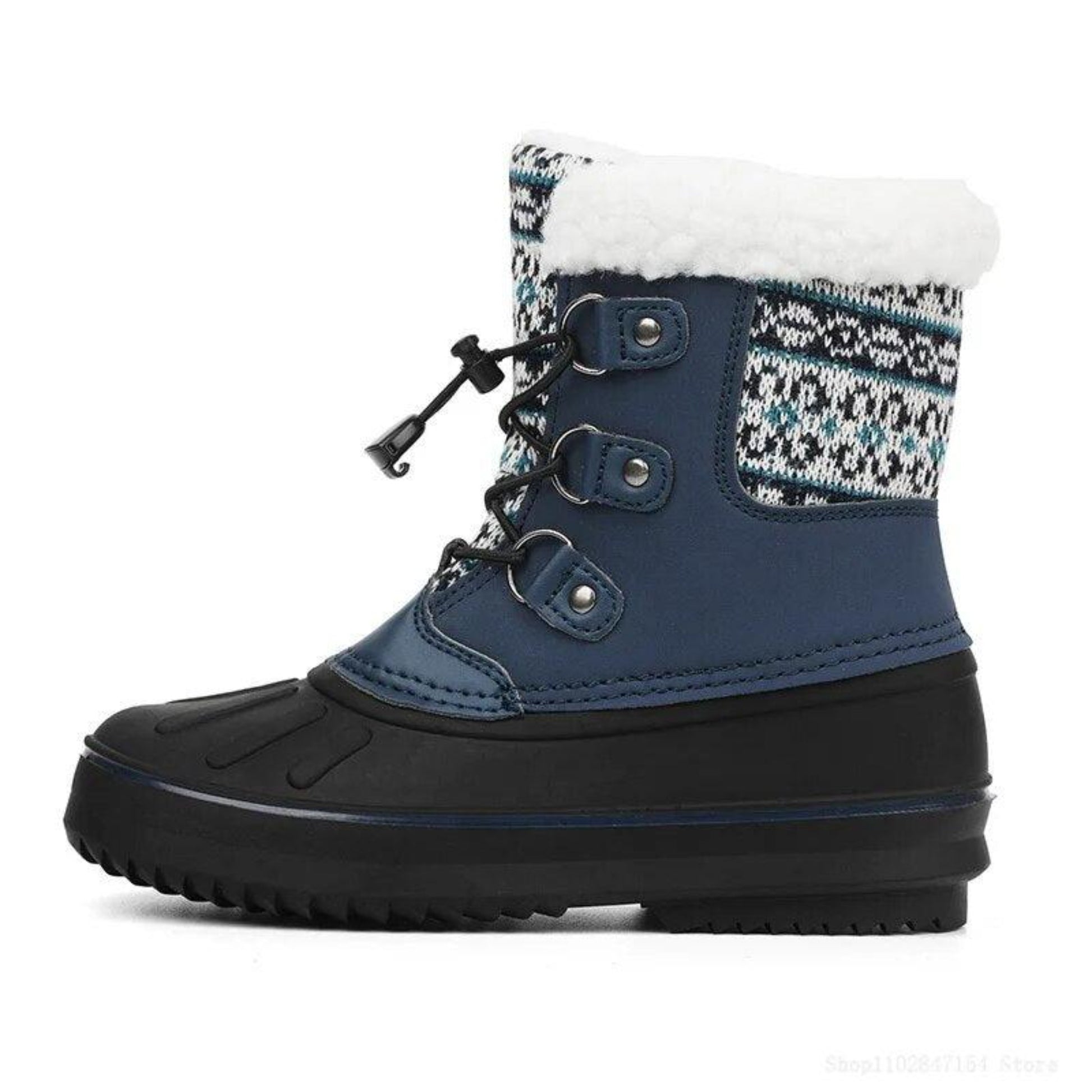 Cozy Knit-Inspired Kids' Outdoor Snow Boots