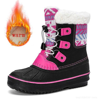 Cozy Knit-Inspired Kids' Outdoor Snow Boots