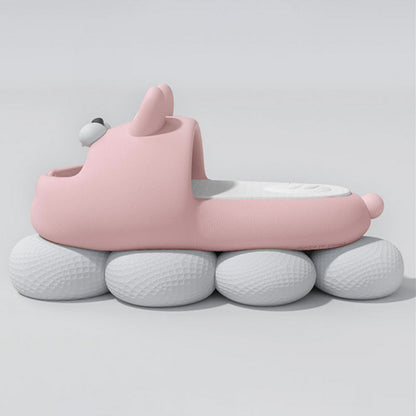 Crazy eyes rabbit unisex sliders