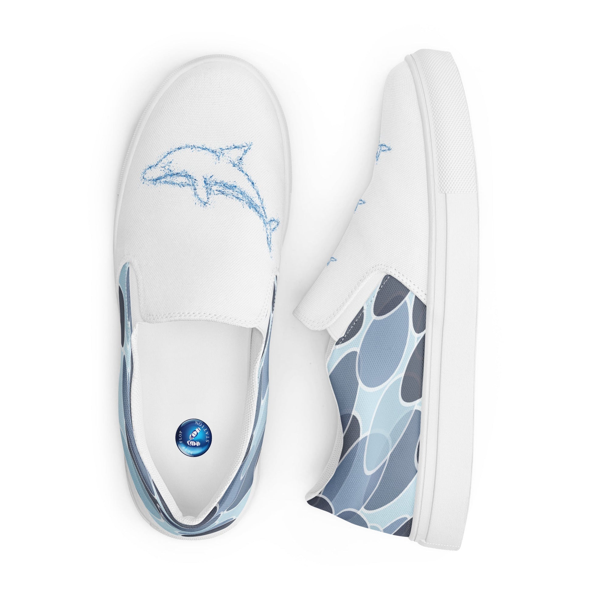 Dolphins men's slip-on canvas shoes