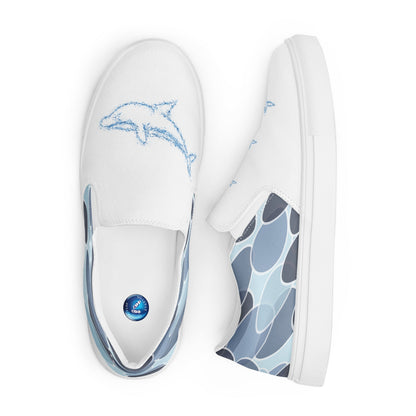 Dolphins men's slip-on canvas shoes