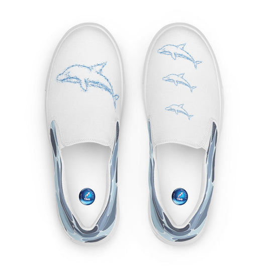 Dolphins men's slip-on canvas shoes