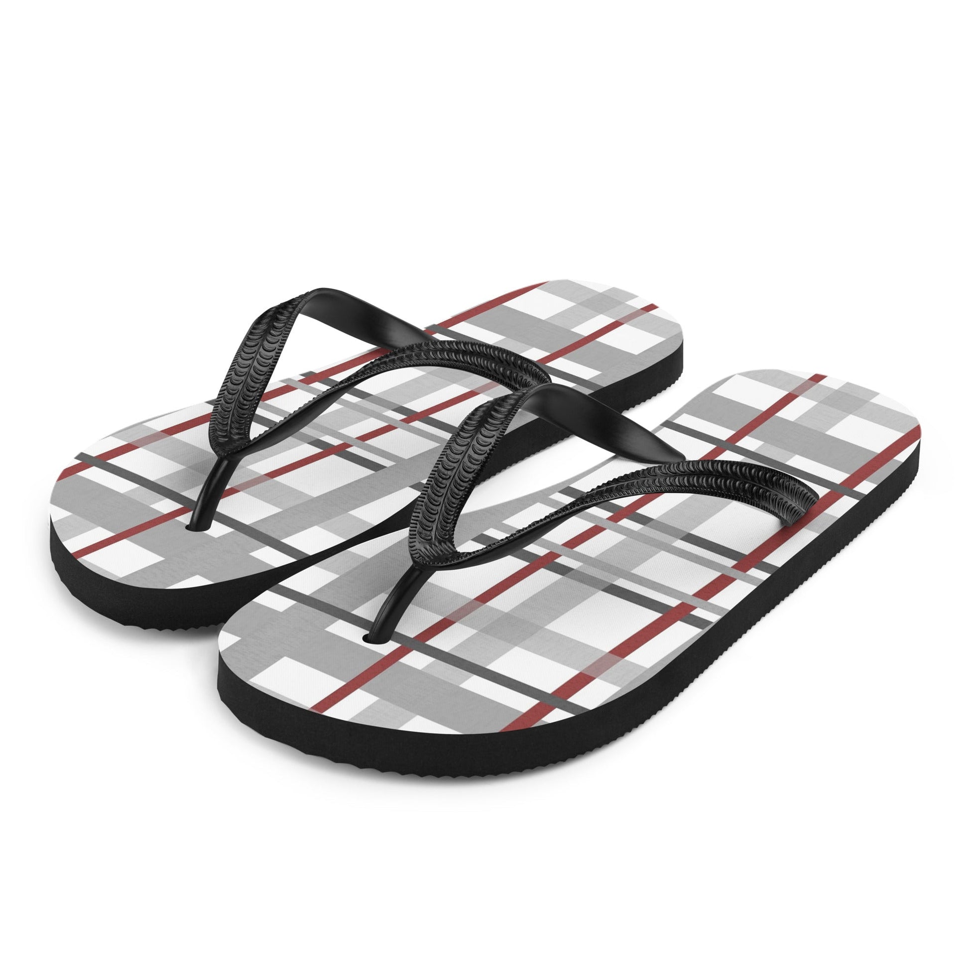 Elegant Plaid Flip-Flops