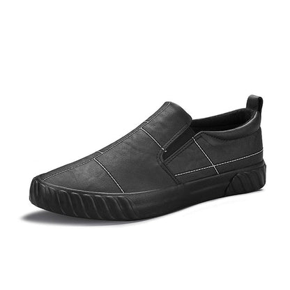 Elegant White & Black men's slip-on Faux Leather shoes