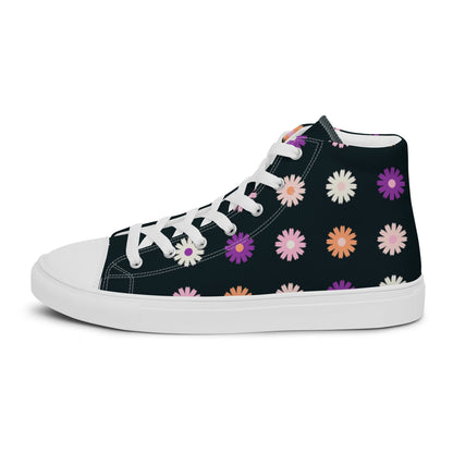 Flower Power high top canvas shoes