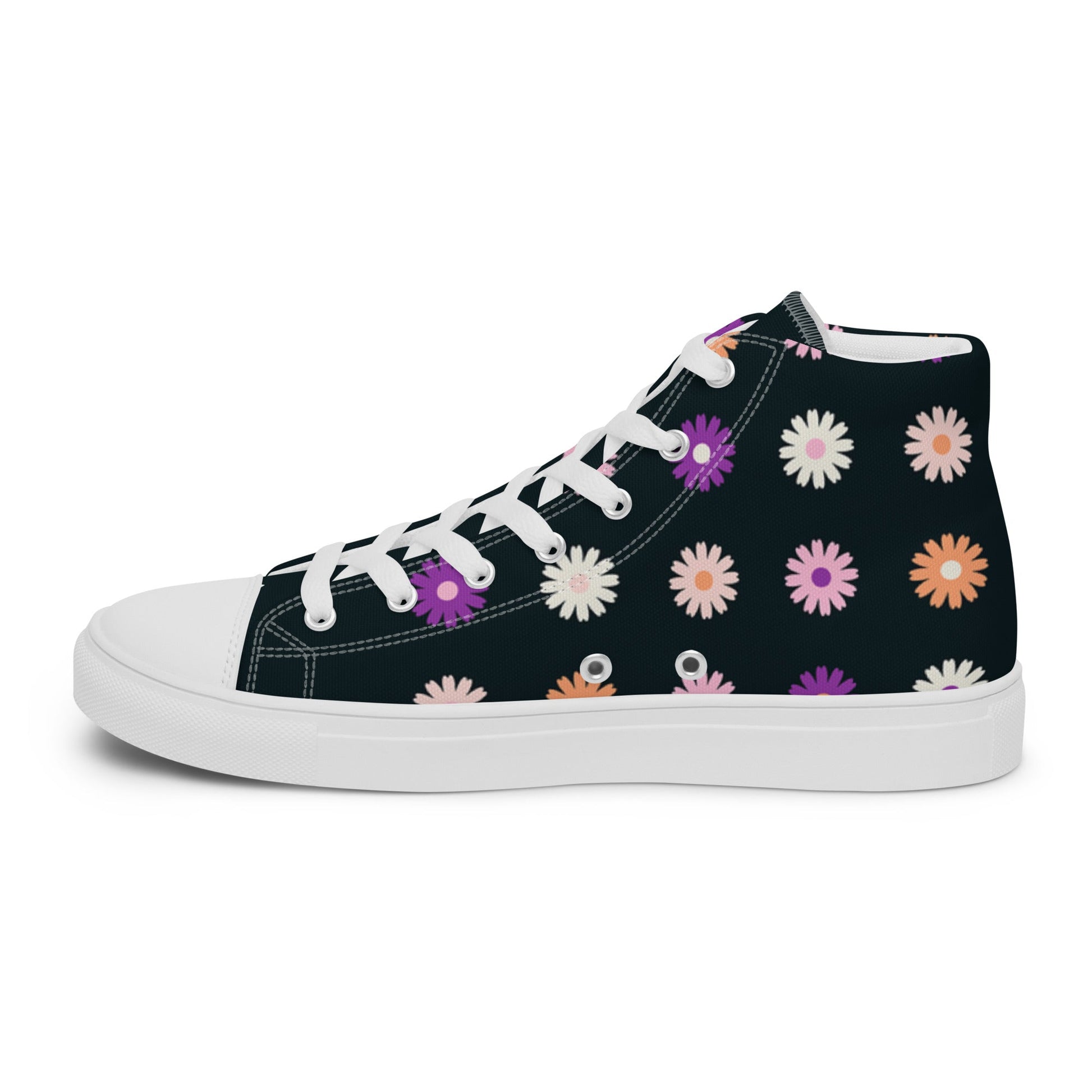 Flower Power high top canvas shoes