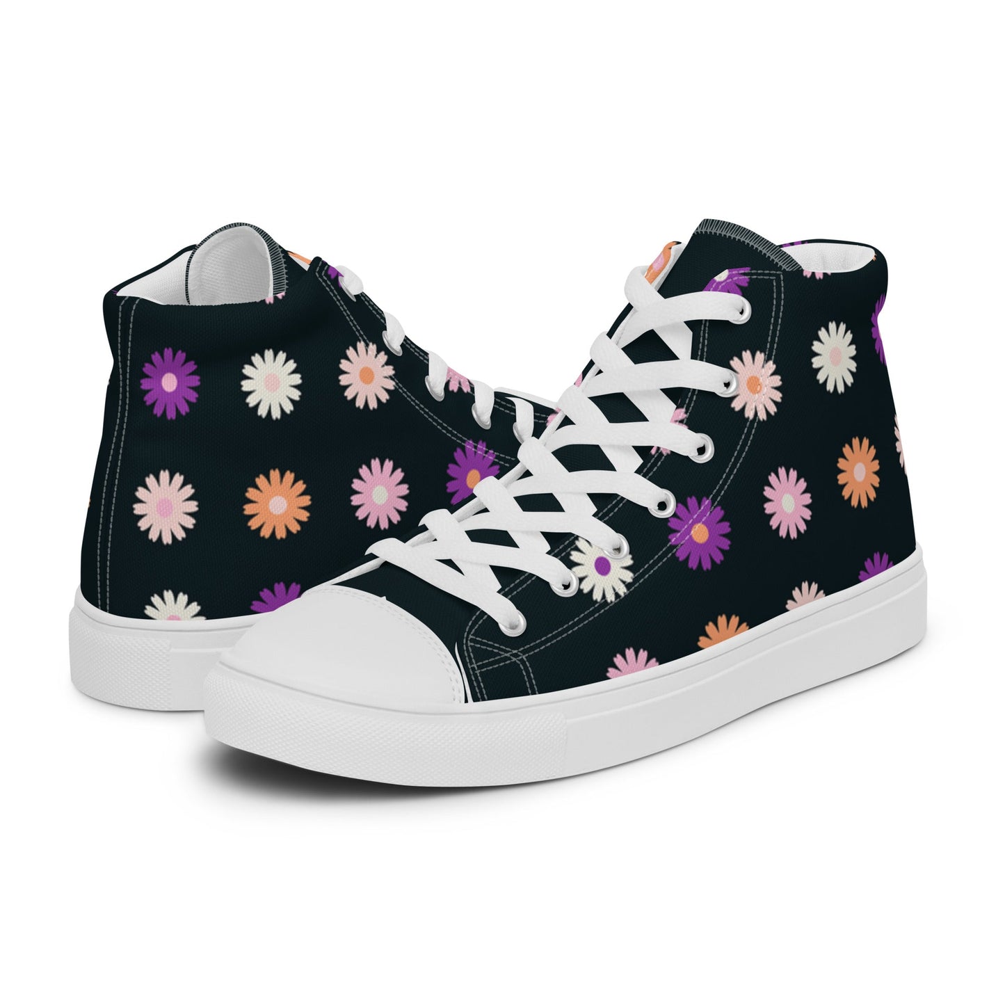 Flower Power high top canvas shoes