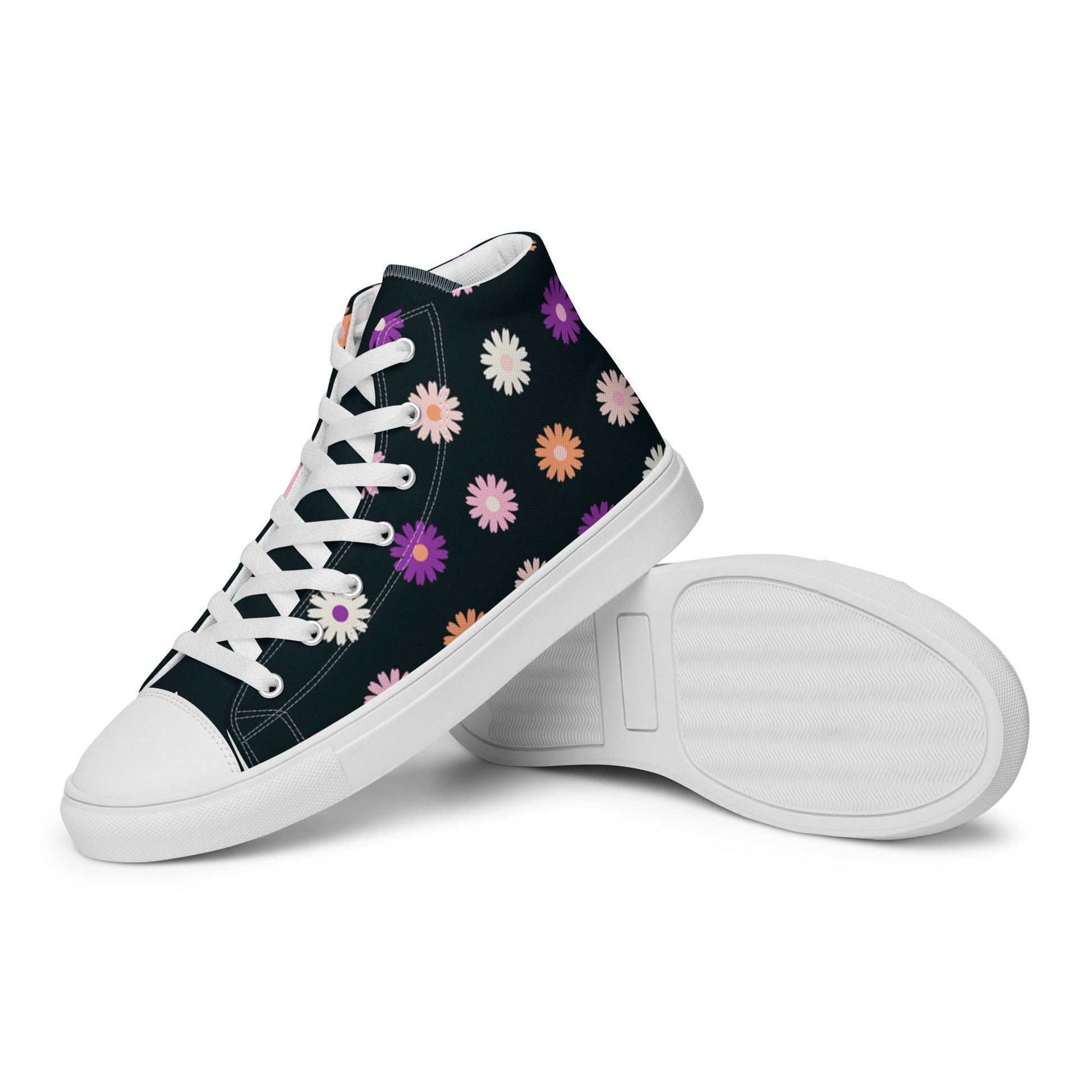 Flower Power high top canvas shoes