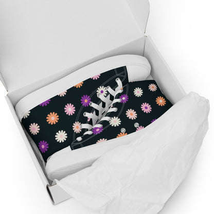 Flower Power high top canvas shoes