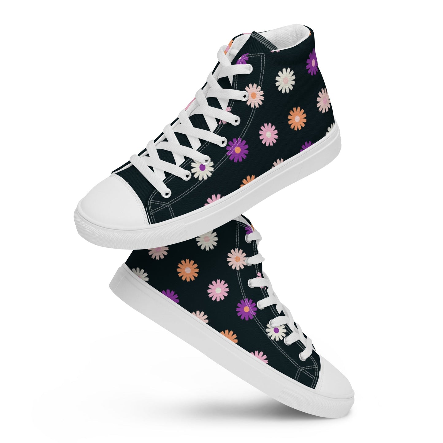 Flower Power high top canvas shoes