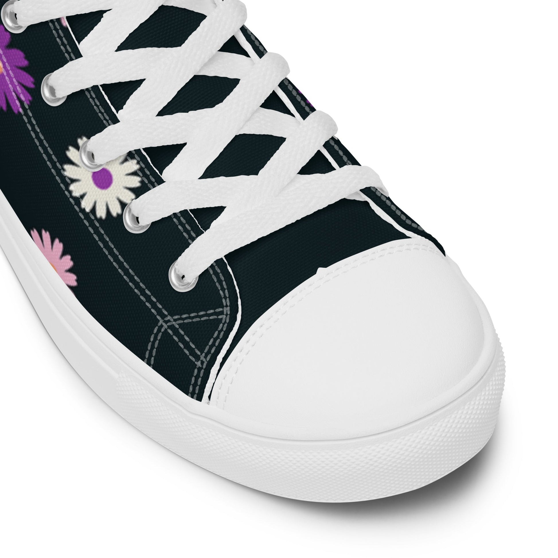 Flower Power high top canvas shoes