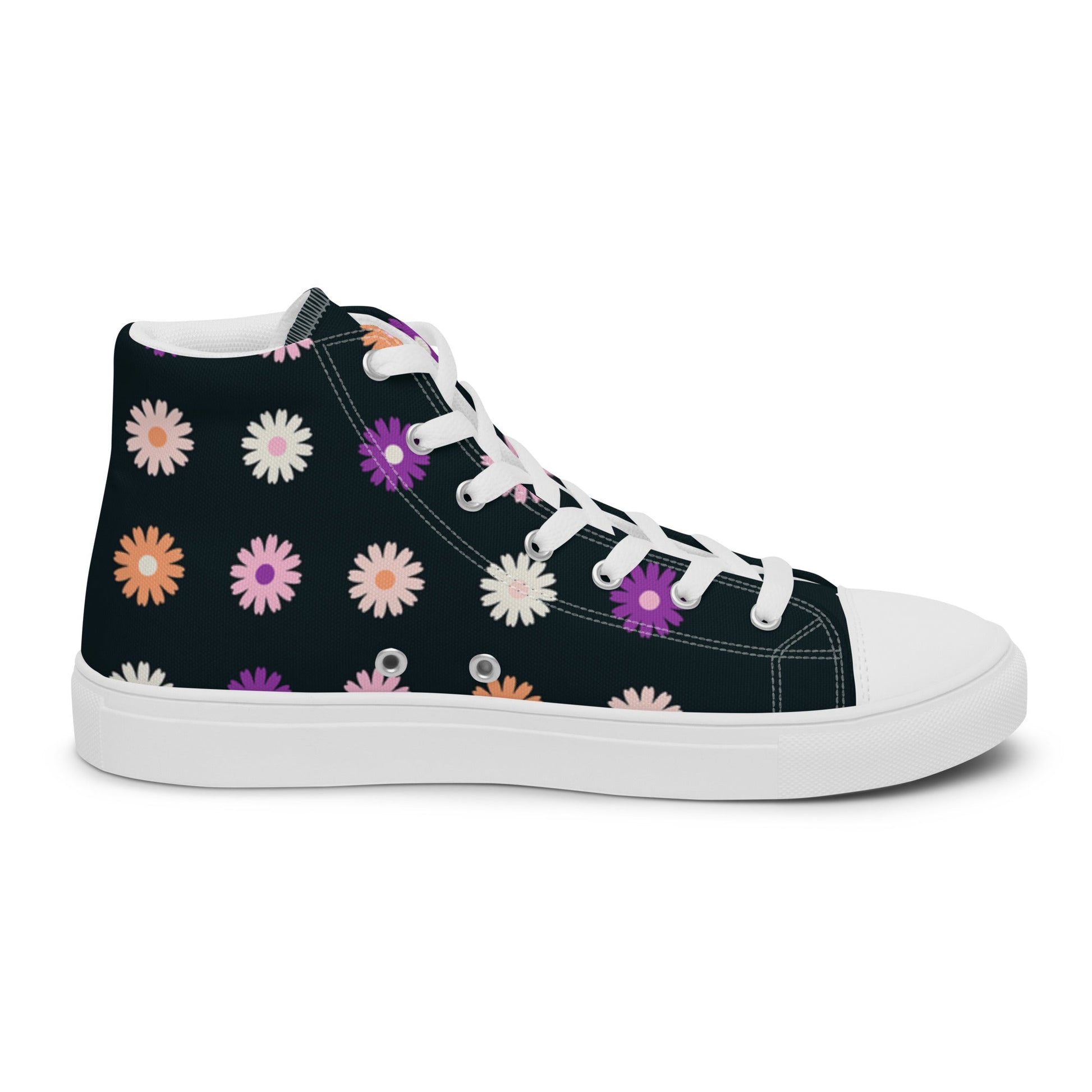 Flower Power high top canvas shoes