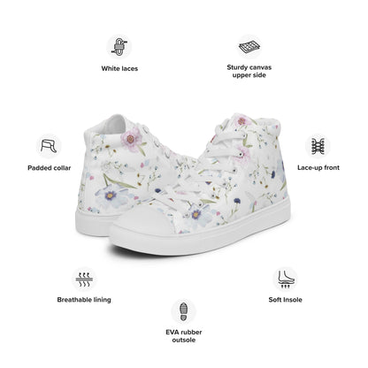 Flowery - Women’s high top canvas shoes