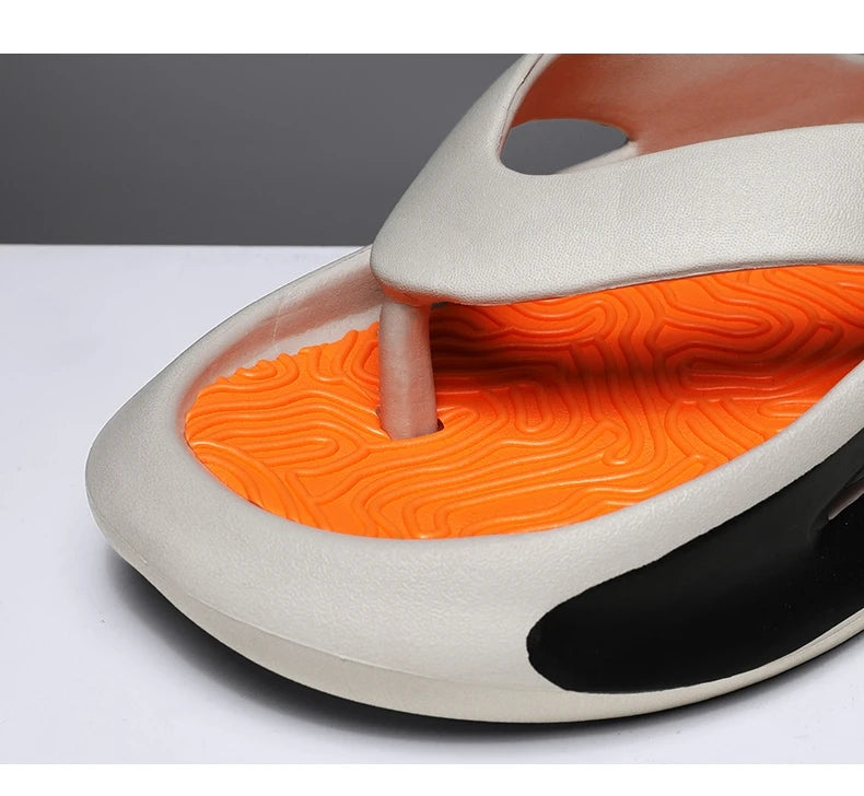 Fox Duo Men s Flip Flops Design Beige White Red Black 36