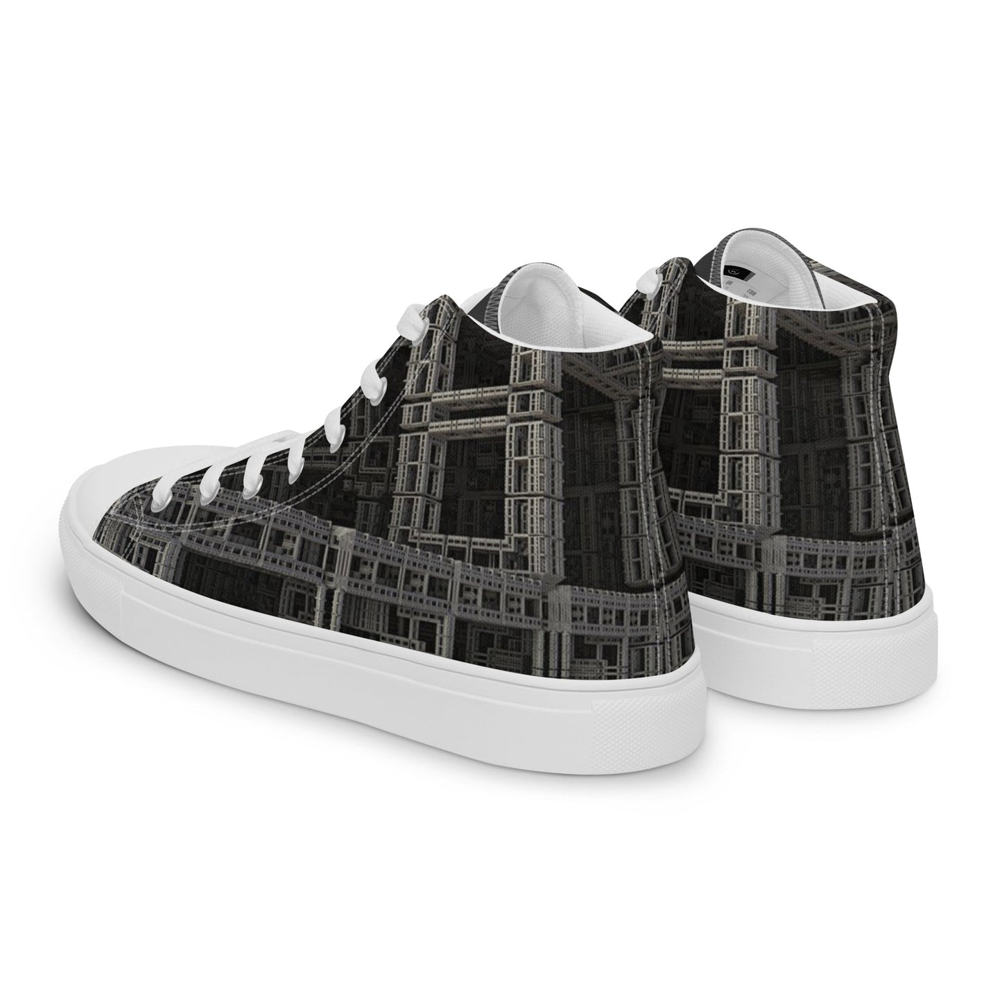 Fractal Build high top canvas shoes- Unisex