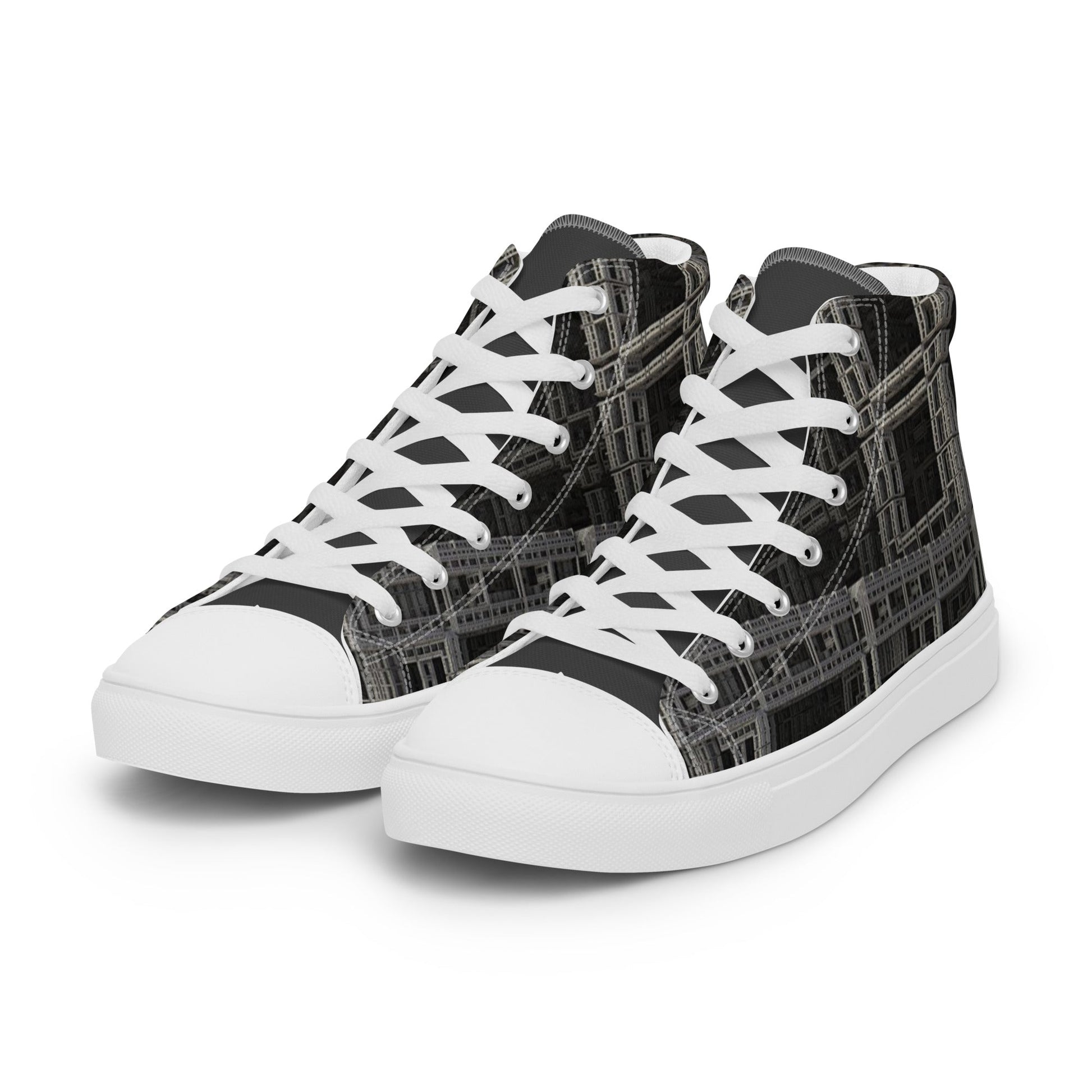 Fractal Build high top canvas shoes- Unisex