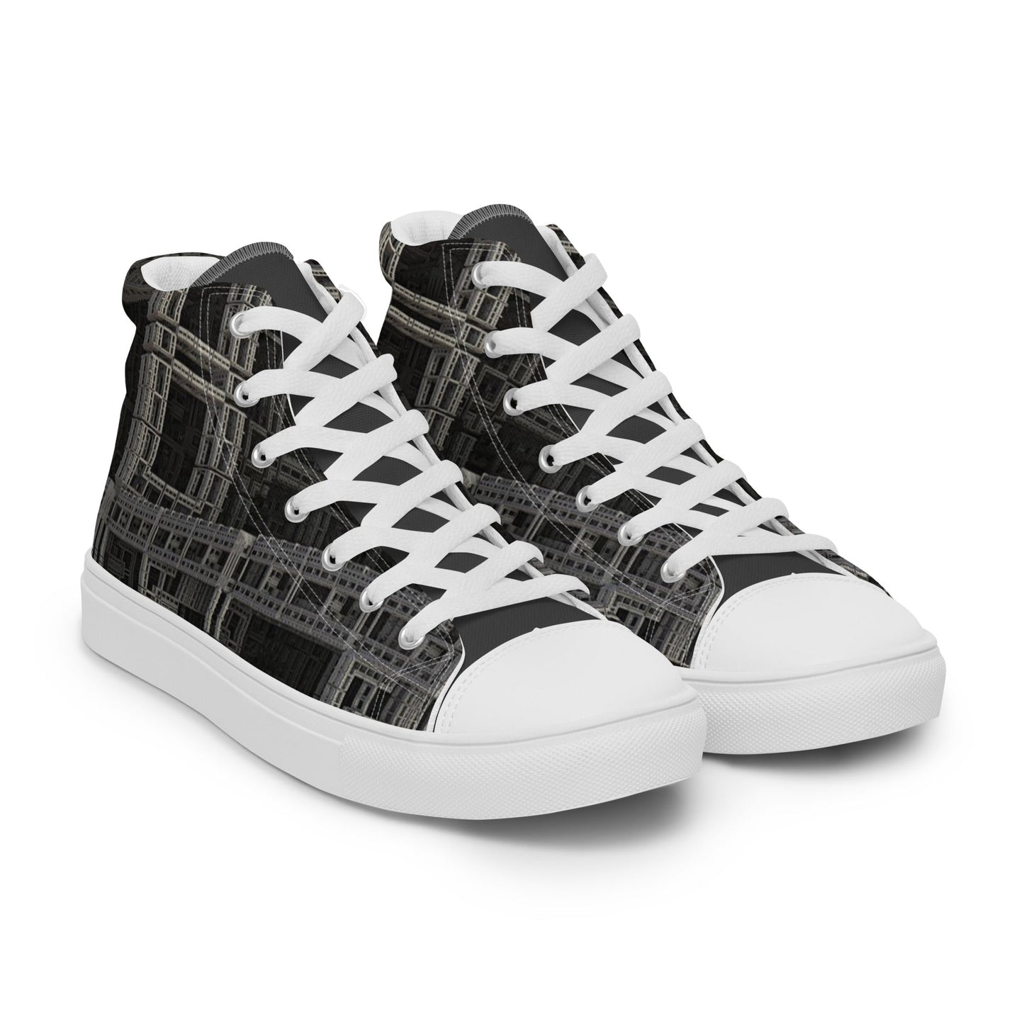 Fractal Build high top canvas shoes- Unisex