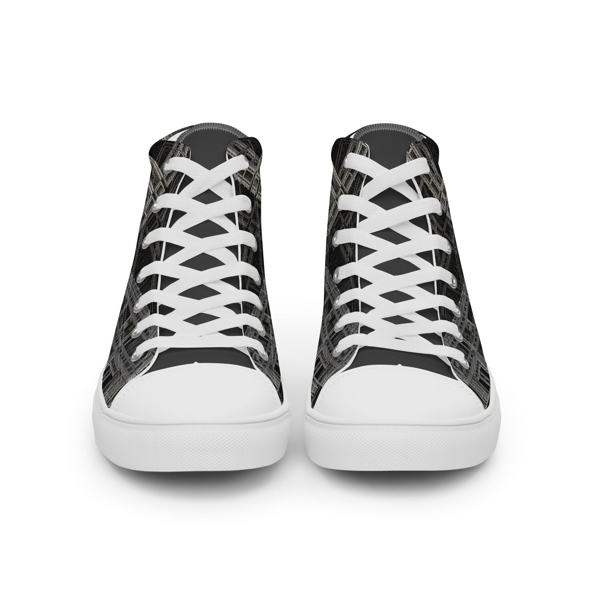 Fractal Build high top canvas shoes- Unisex