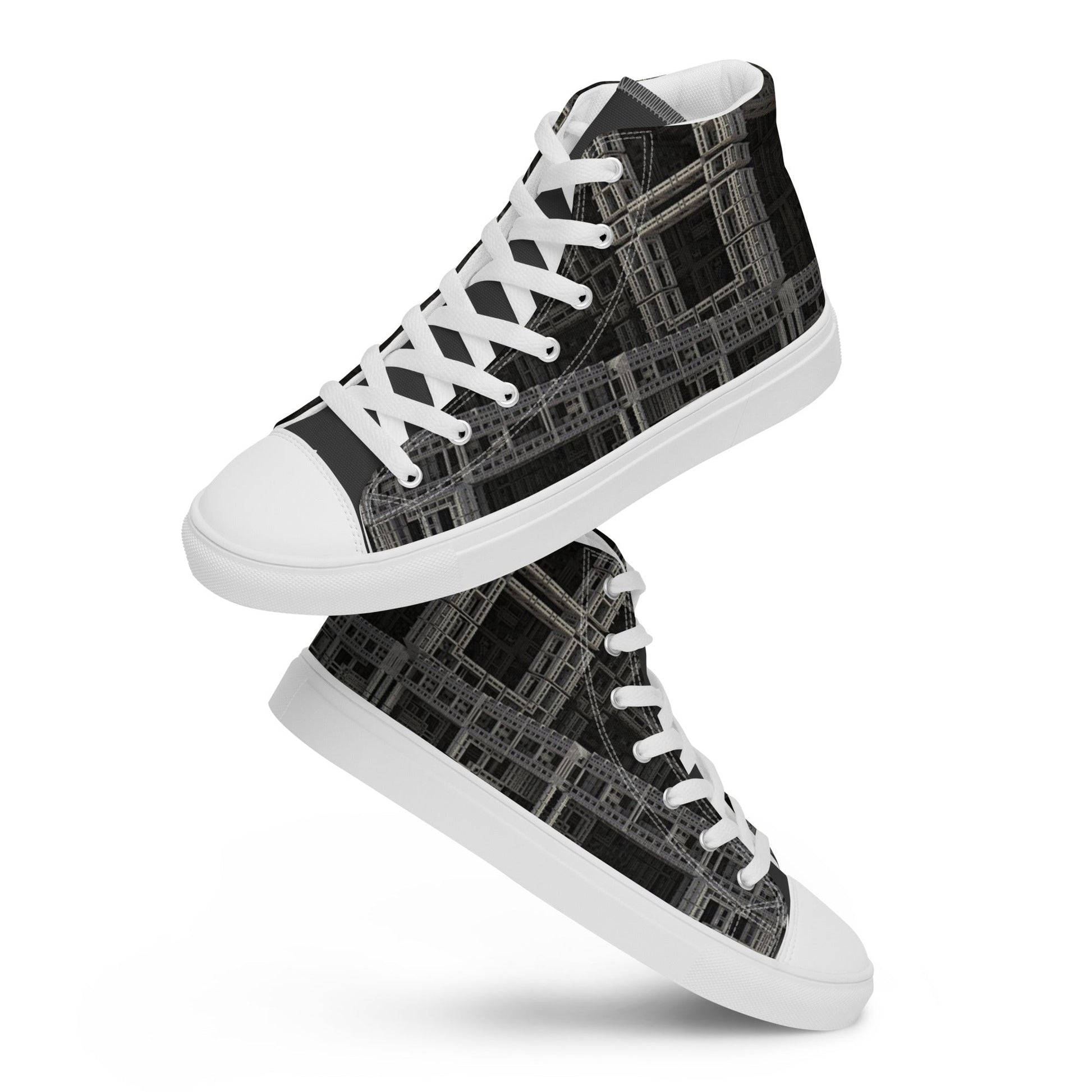 Fractal Build high top canvas shoes- Unisex