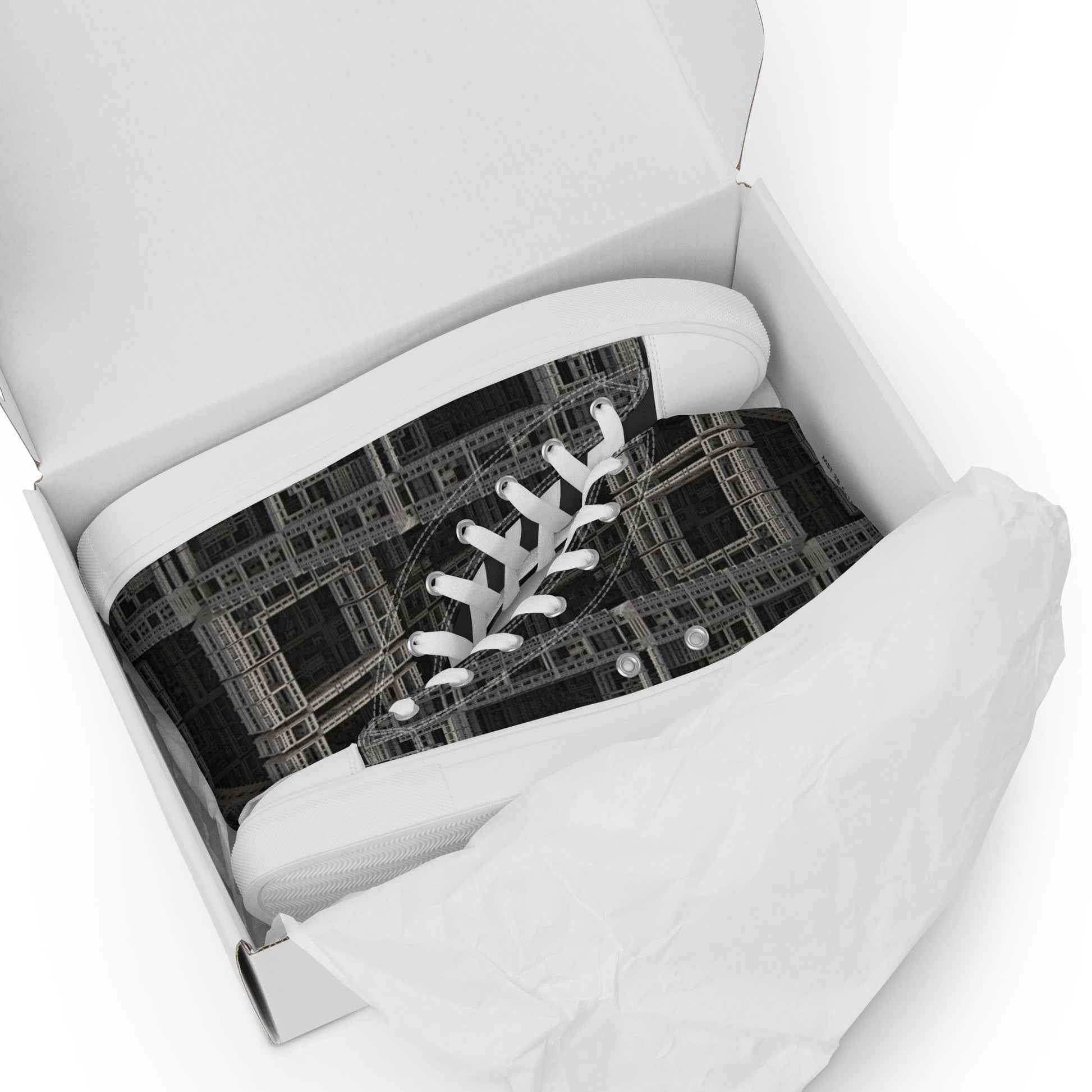 Fractal Build high top canvas shoes- Unisex