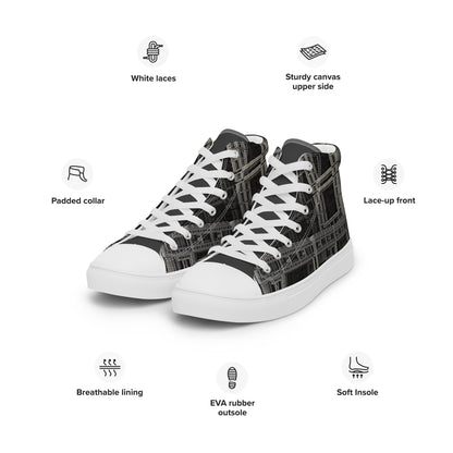 Fractal Build high top canvas shoes- Unisex