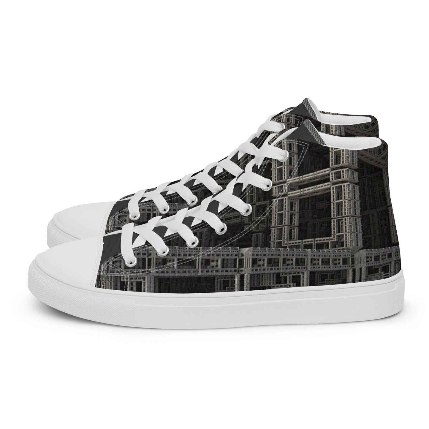 Fractal Build high top canvas shoes- Unisex