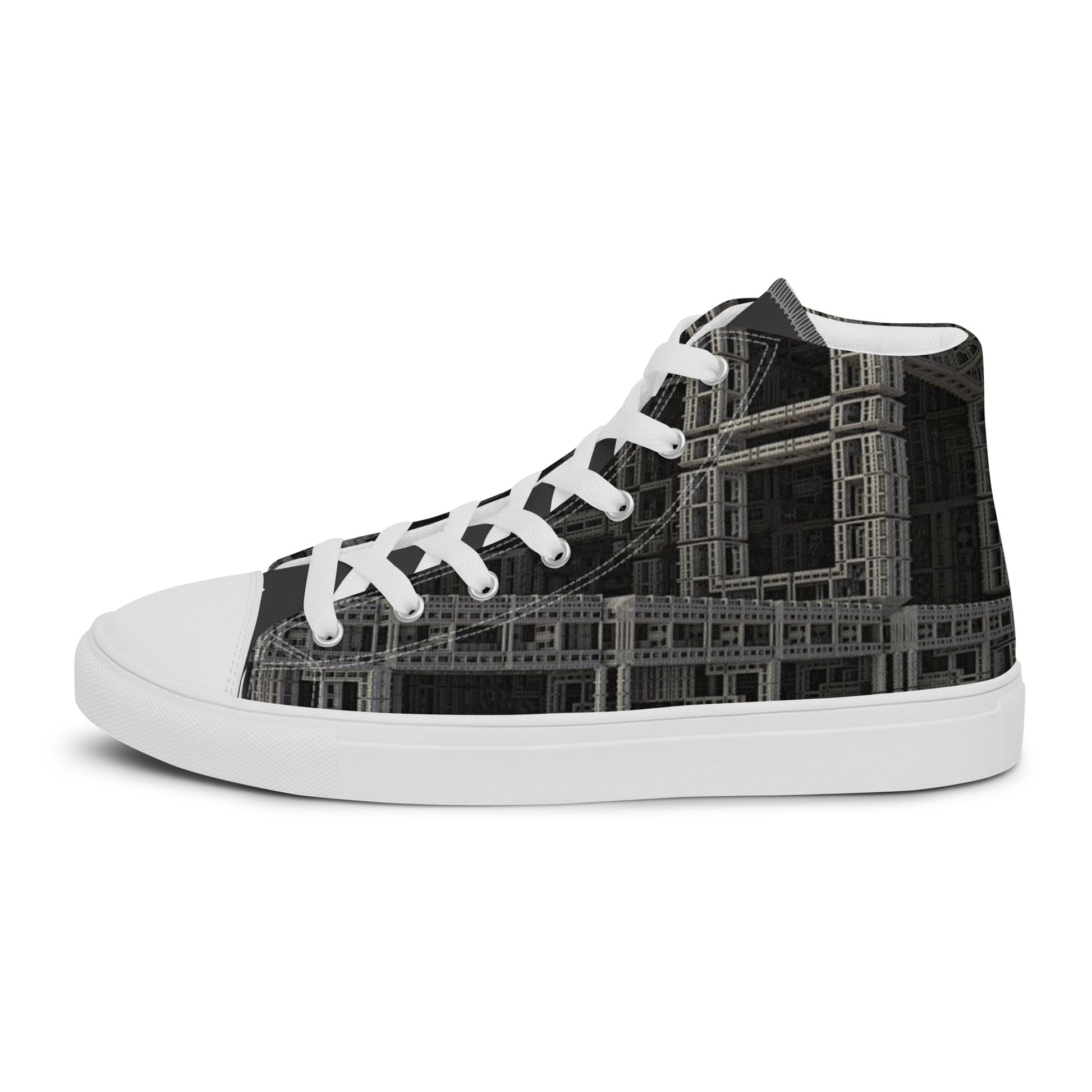 Fractal Build high top canvas shoes- Unisex