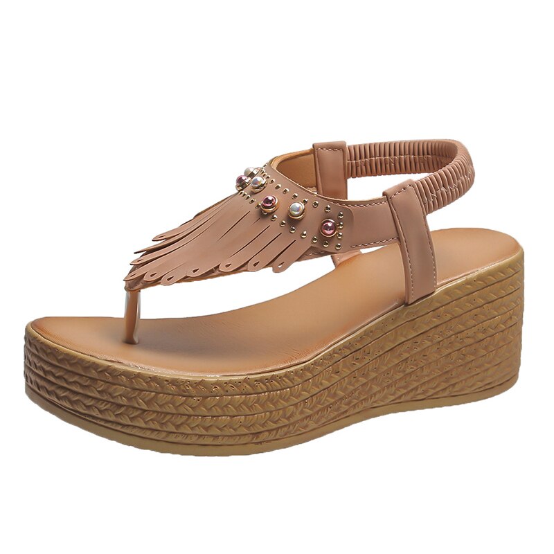 Fringe Wedges - Women's flip flops