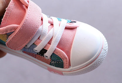 Funky Squares High Top Canvas Shoes