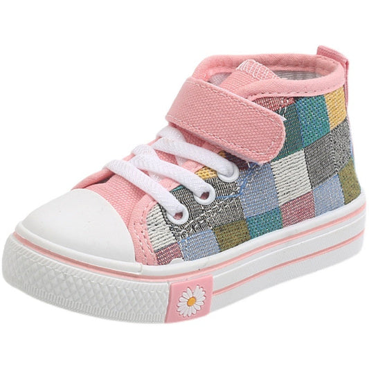Funky Squares High Top Canvas Shoes