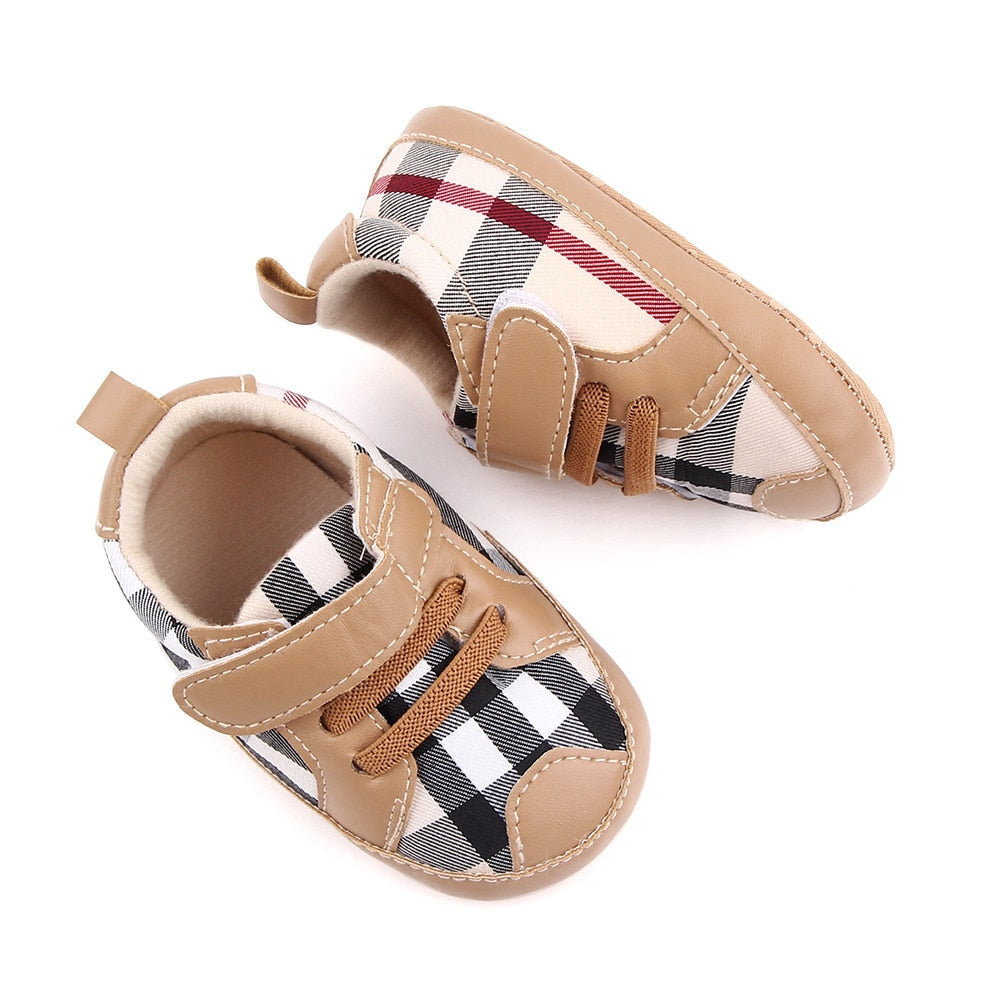 Gentlemen First Walk, Plaid Pals - Baby Boy canvas shoes