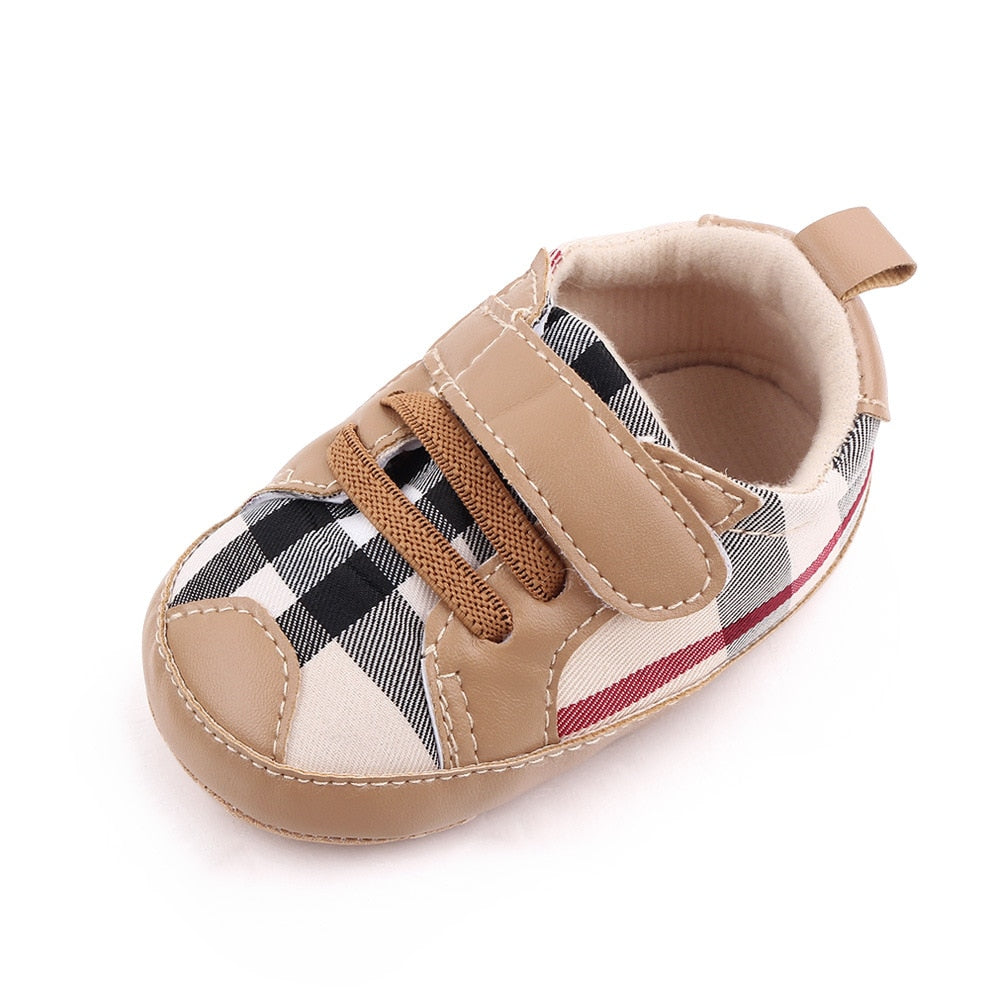 Gentlemen First Walk, Plaid Pals - Baby Boy canvas shoes