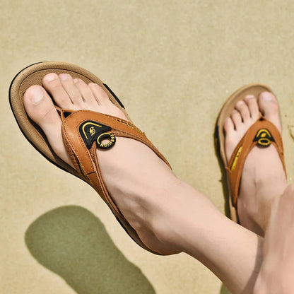 Genuine Leather Men's Flip Flops Designs