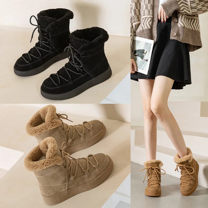 Genuine Suede Women's Winter Boots