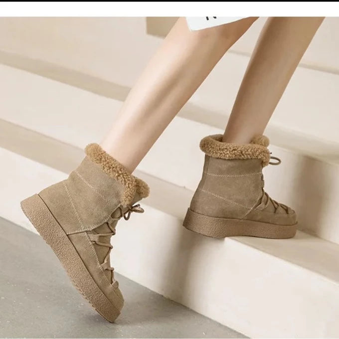 Genuine Suede Women's Winter Boots