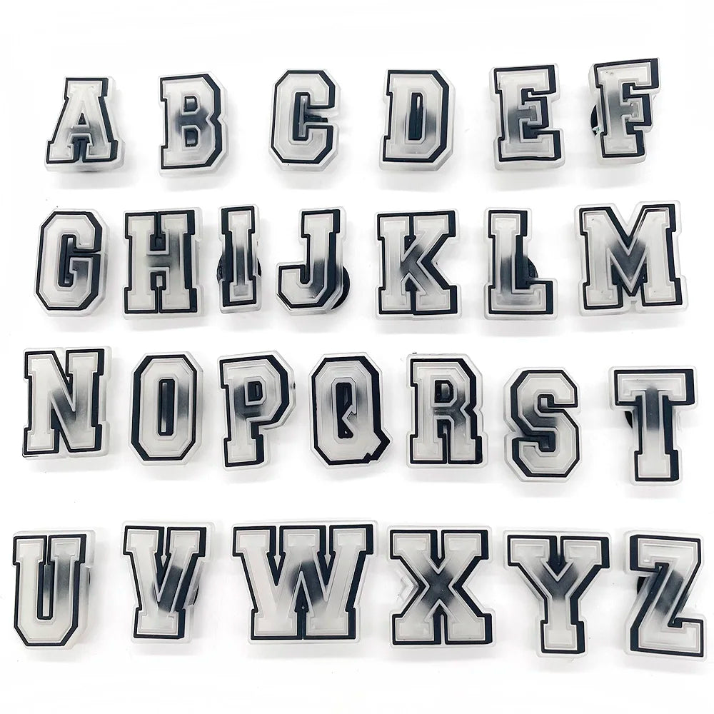 Glow in the dark Varsity Font Letters - Charms for clogs & Bags