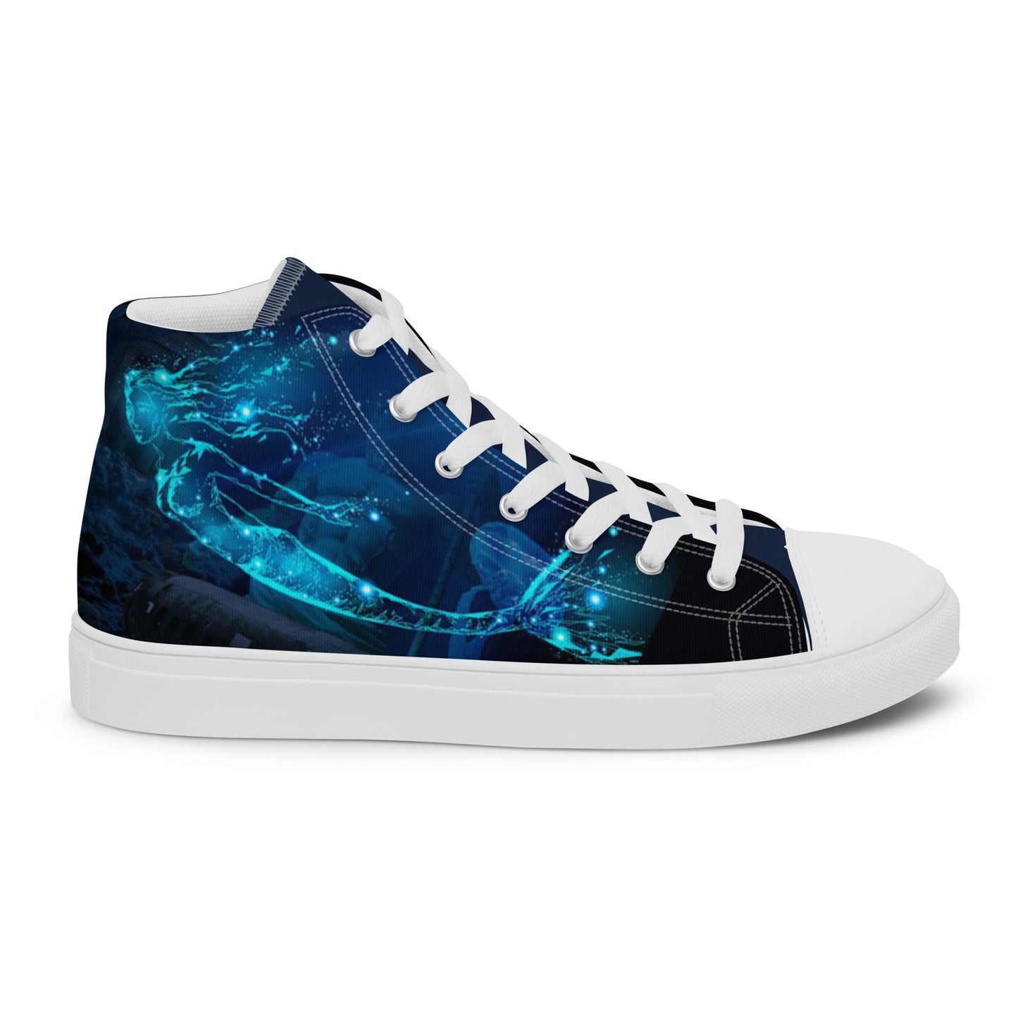 Glowing Mermaid high top canvas shoes