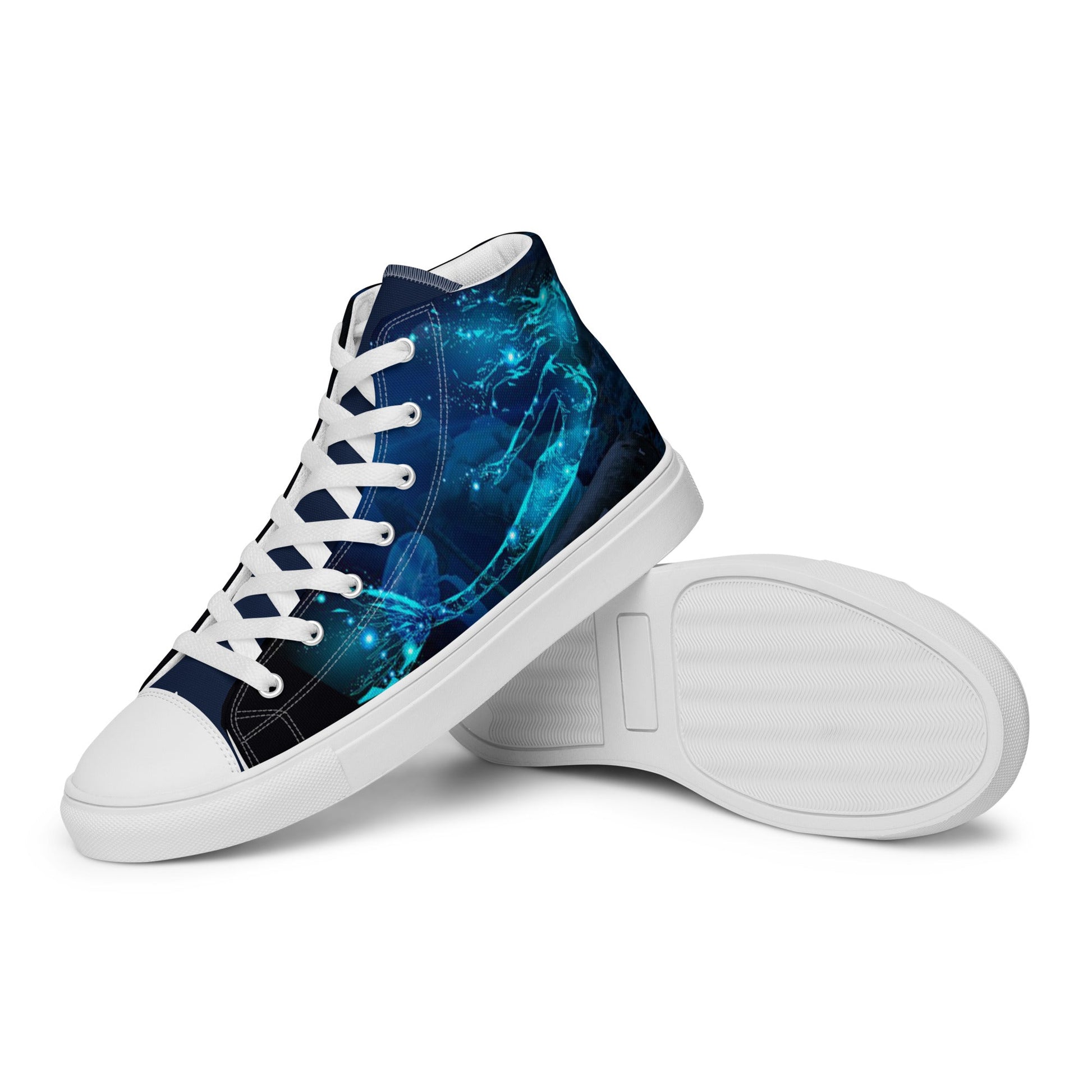 Glowing Mermaid high top canvas shoes