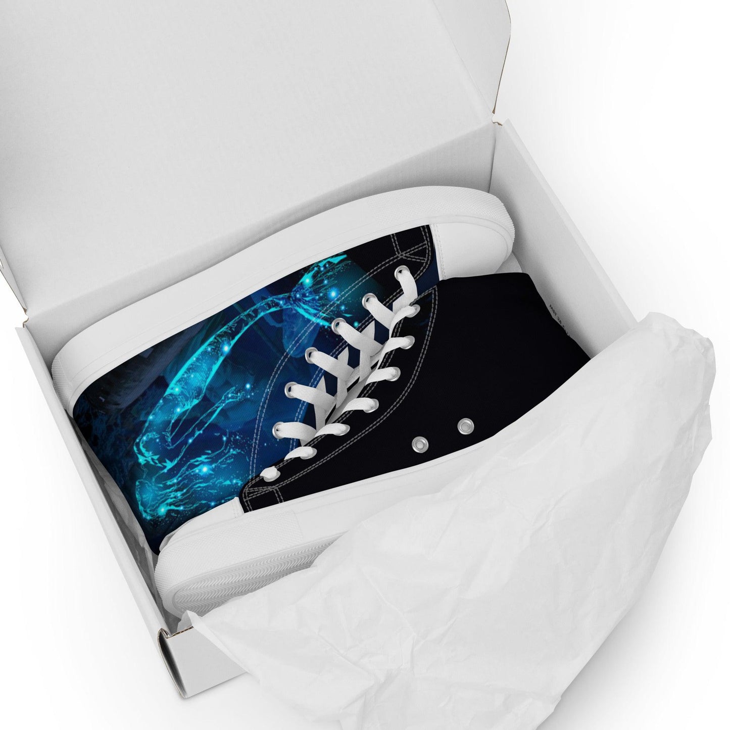 Glowing Mermaid high top canvas shoes