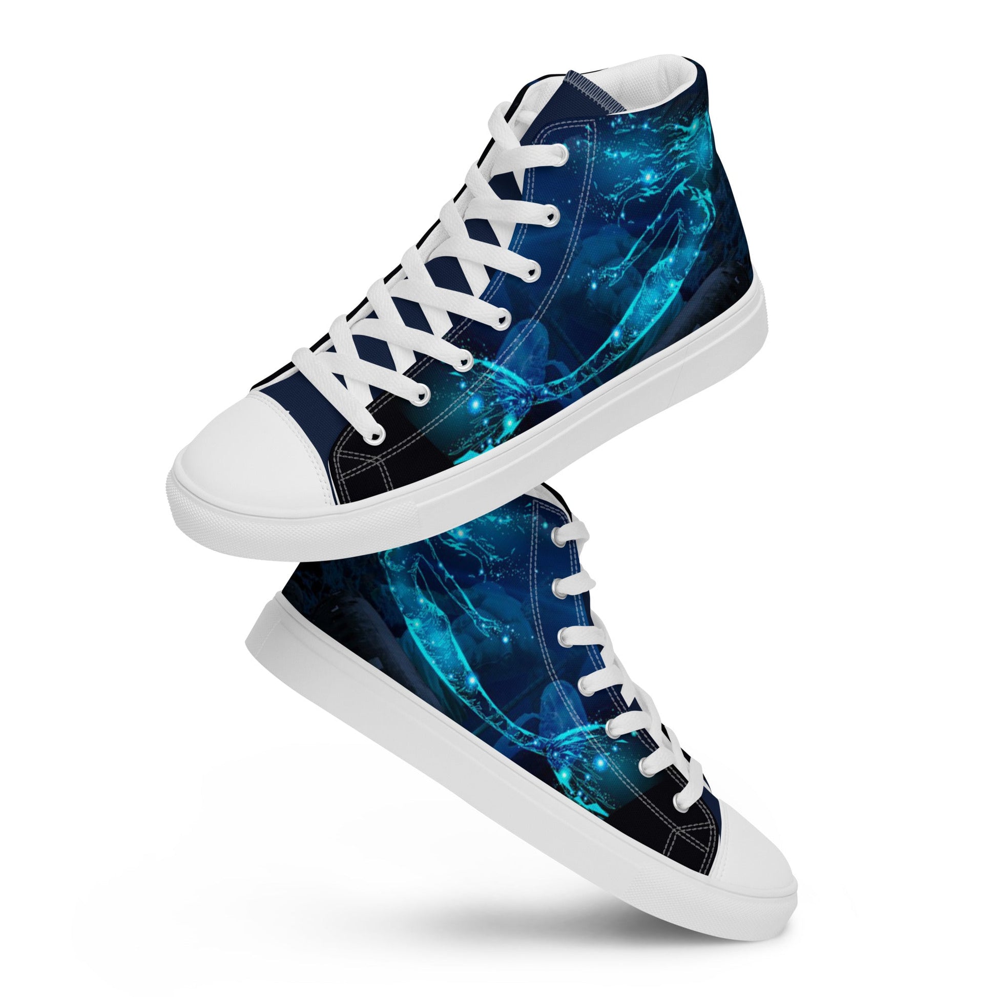 Glowing Mermaid high top canvas shoes