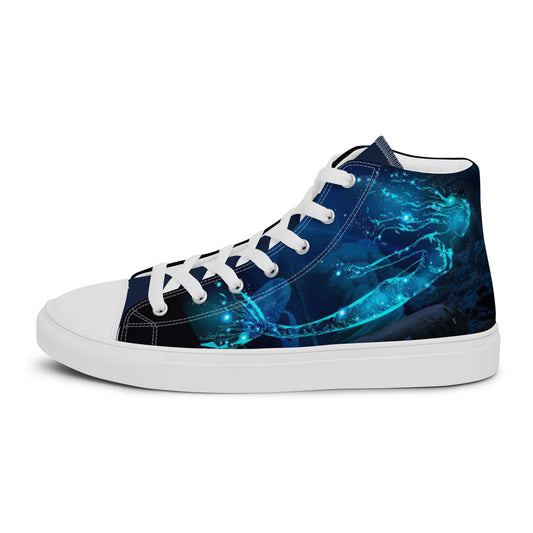 Glowing Mermaid high top canvas shoes