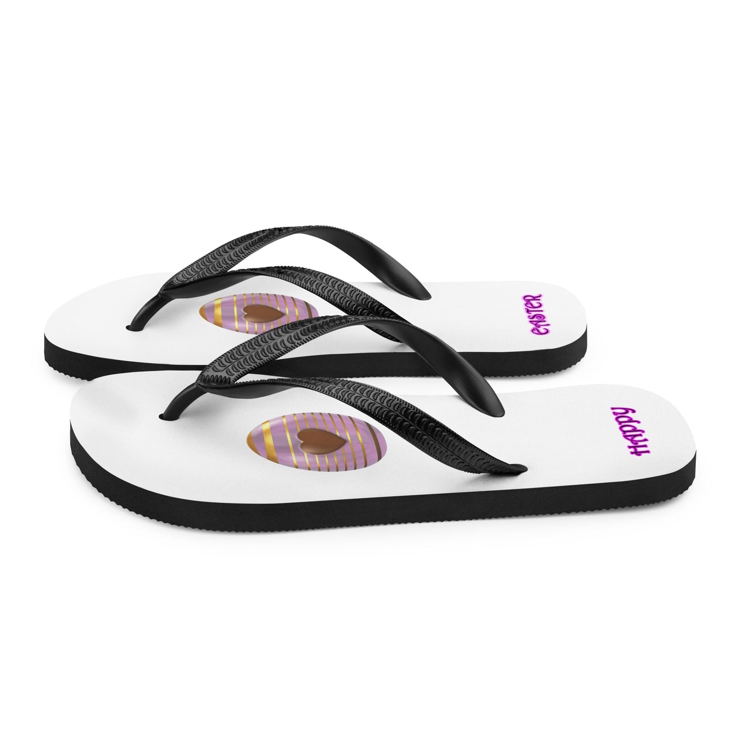 Golden-pink easter eggs Flip-Flops