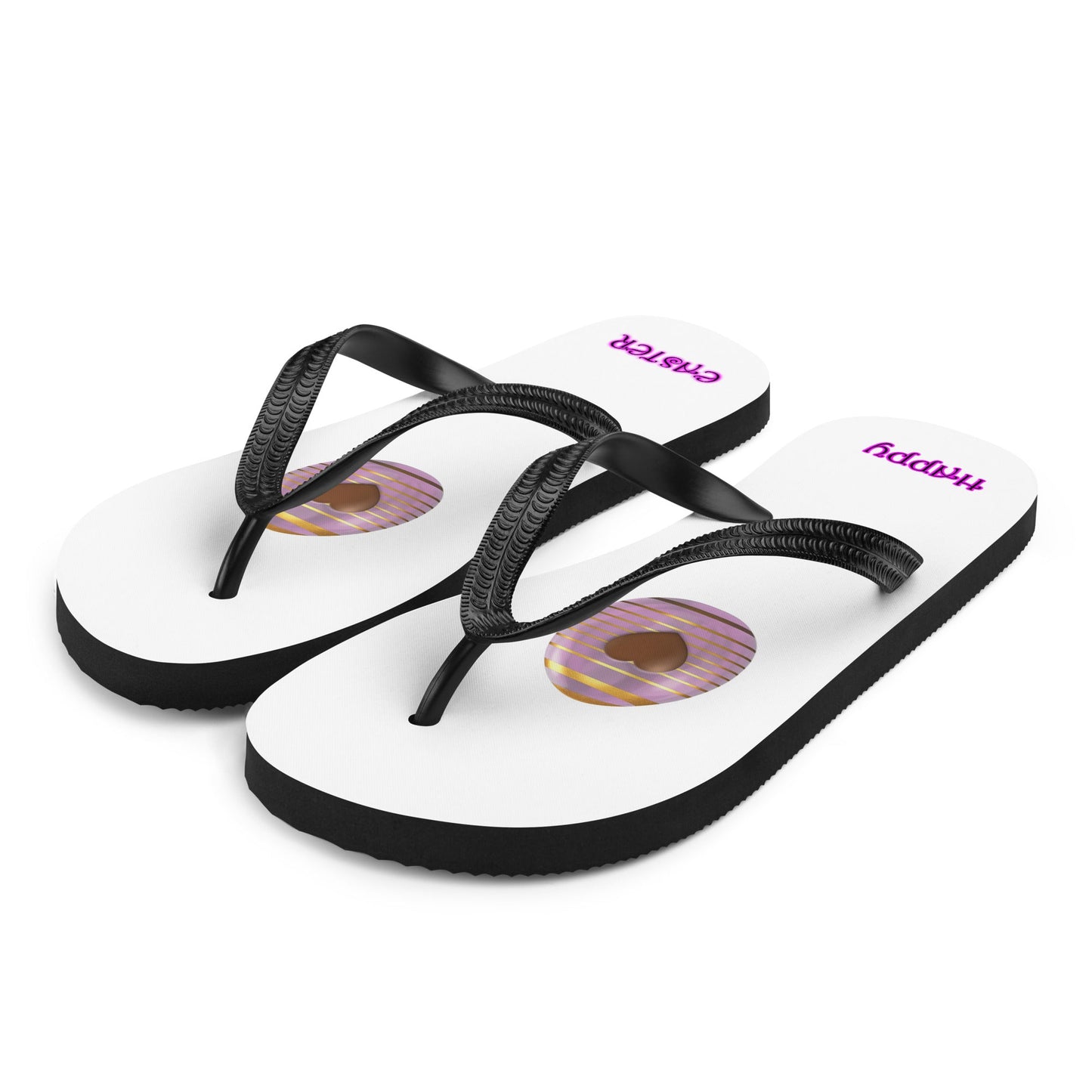 Golden-pink easter eggs Flip-Flops