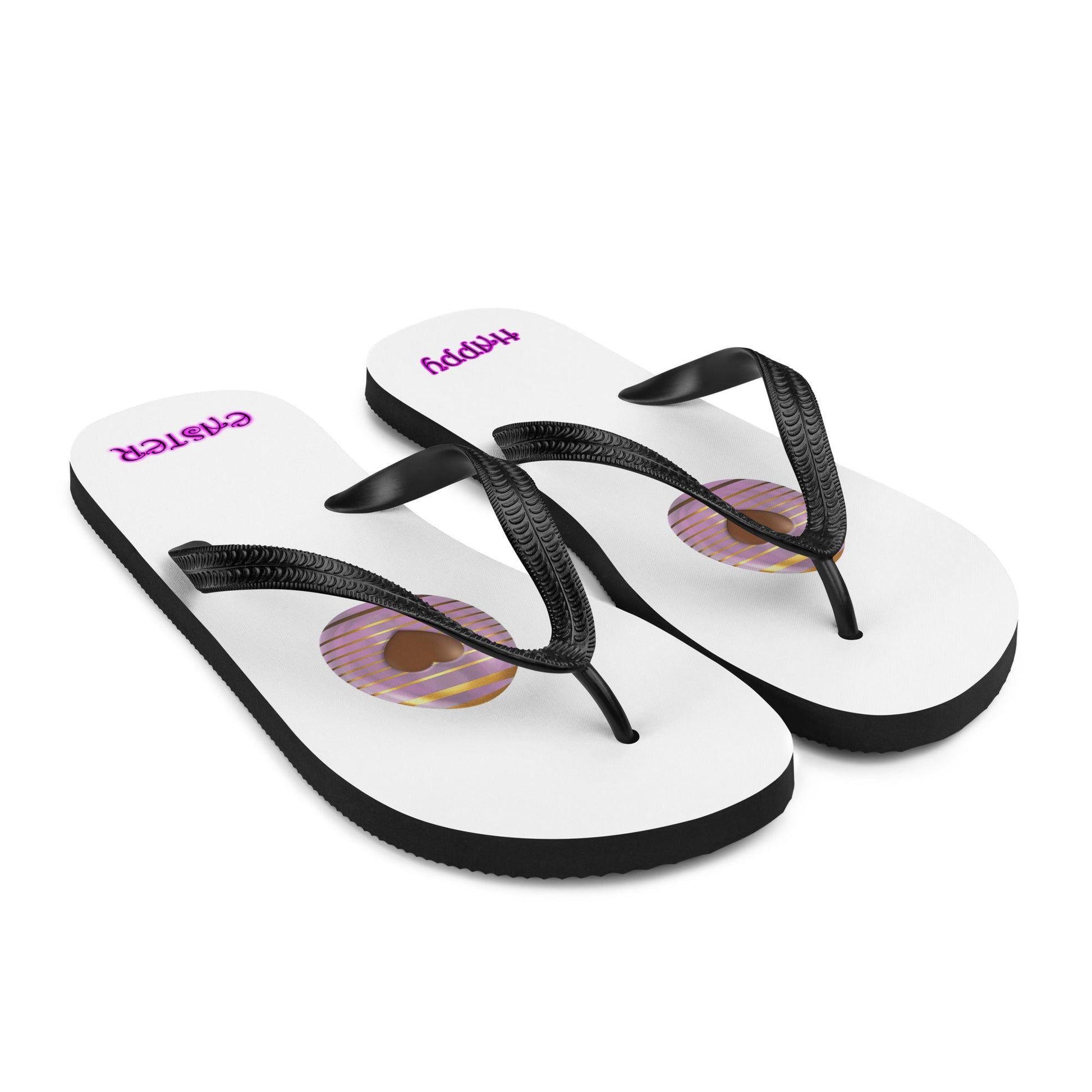 Golden-pink easter eggs Flip-Flops