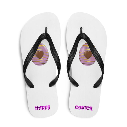 Golden-pink easter eggs Flip-Flops