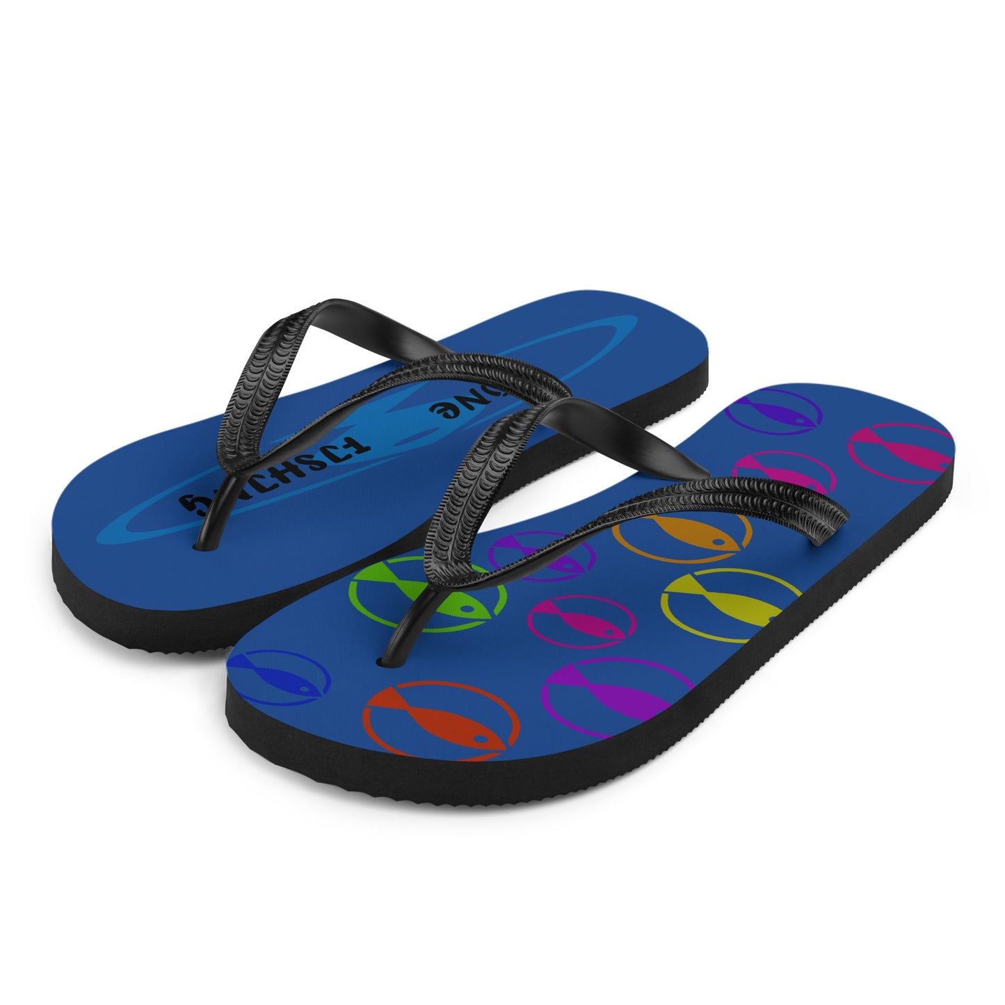 Gone Fishing Unisex flip flops design