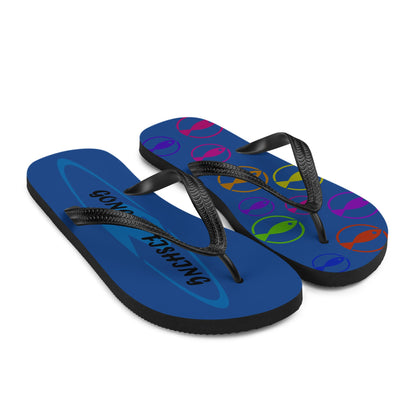 Gone Fishing Unisex flip flops design