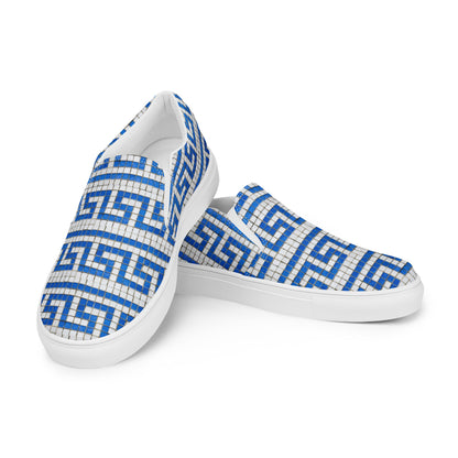 Grecian Banners - Women’s slip-on canvas shoes